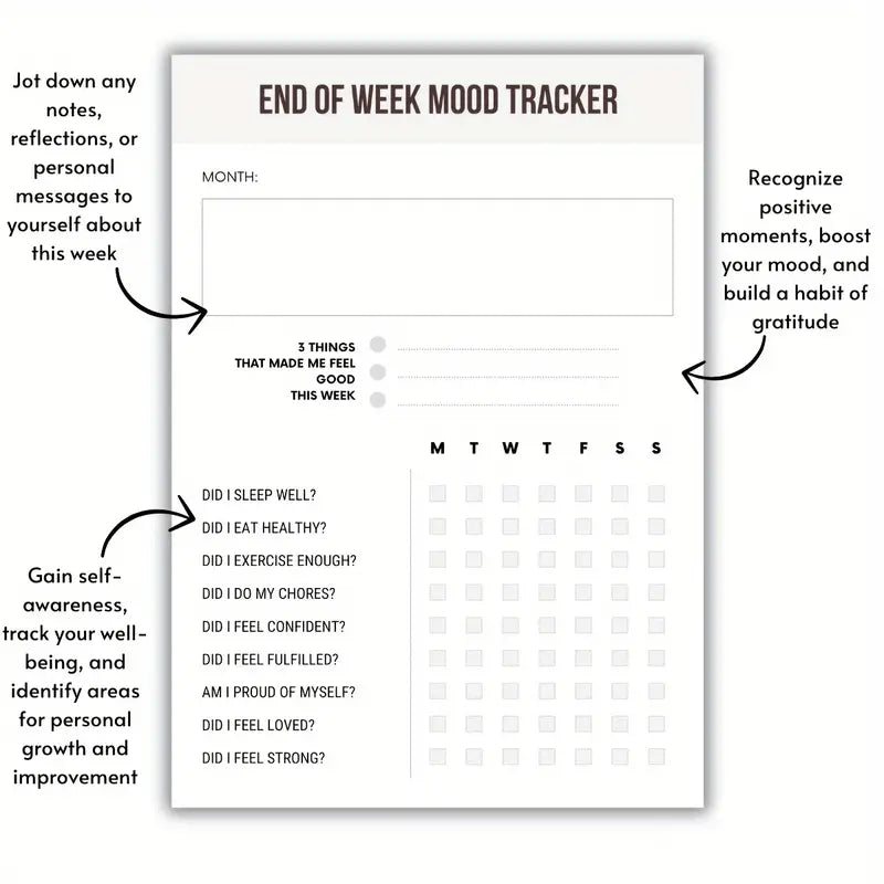 Weekly Mood Tracker Journal