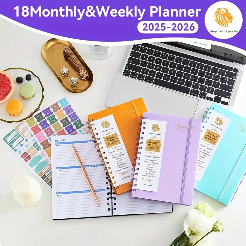 18-Month Calendar Plan – Weekly & Monthly Organizer